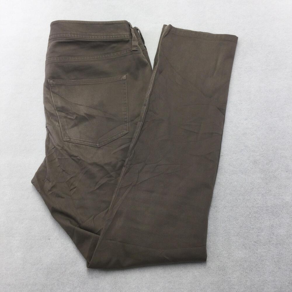 Hilburn AFelson Jeans Mens 35x30 Brown Wash Slim Straight Denim Zip Fly Stretch